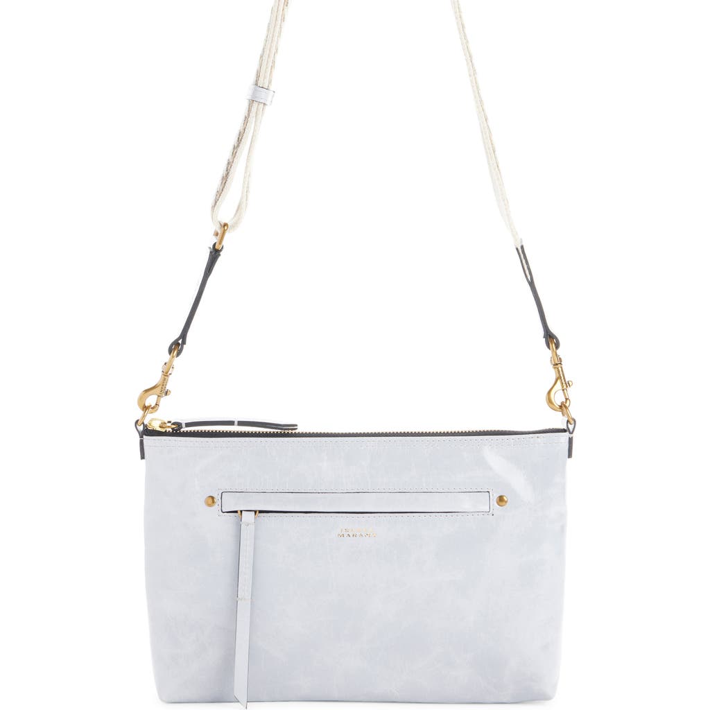 Isabel Marant Nessah Leather Crossbody Bag In Gray