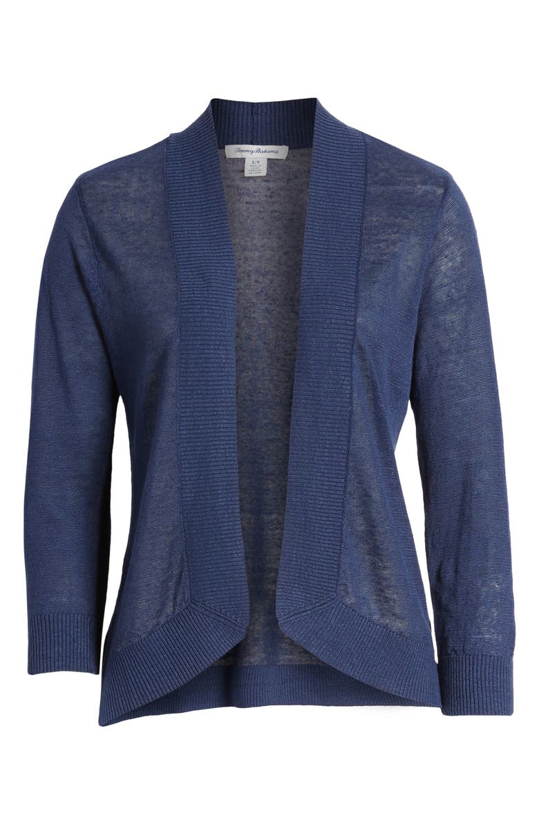 Tommy Bahama Lea Linen Cardigan, Alternate, color, Island Navy