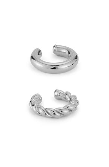Chloe & Madison Chloe And Madison 2-pack Assorted Ear Cuffs In Silver