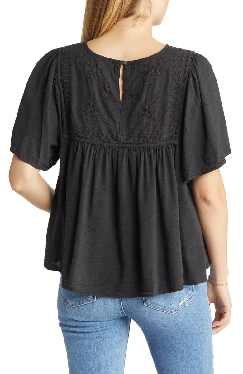 Lucky Brand Floral Embroidered Top, Alternate, color, 