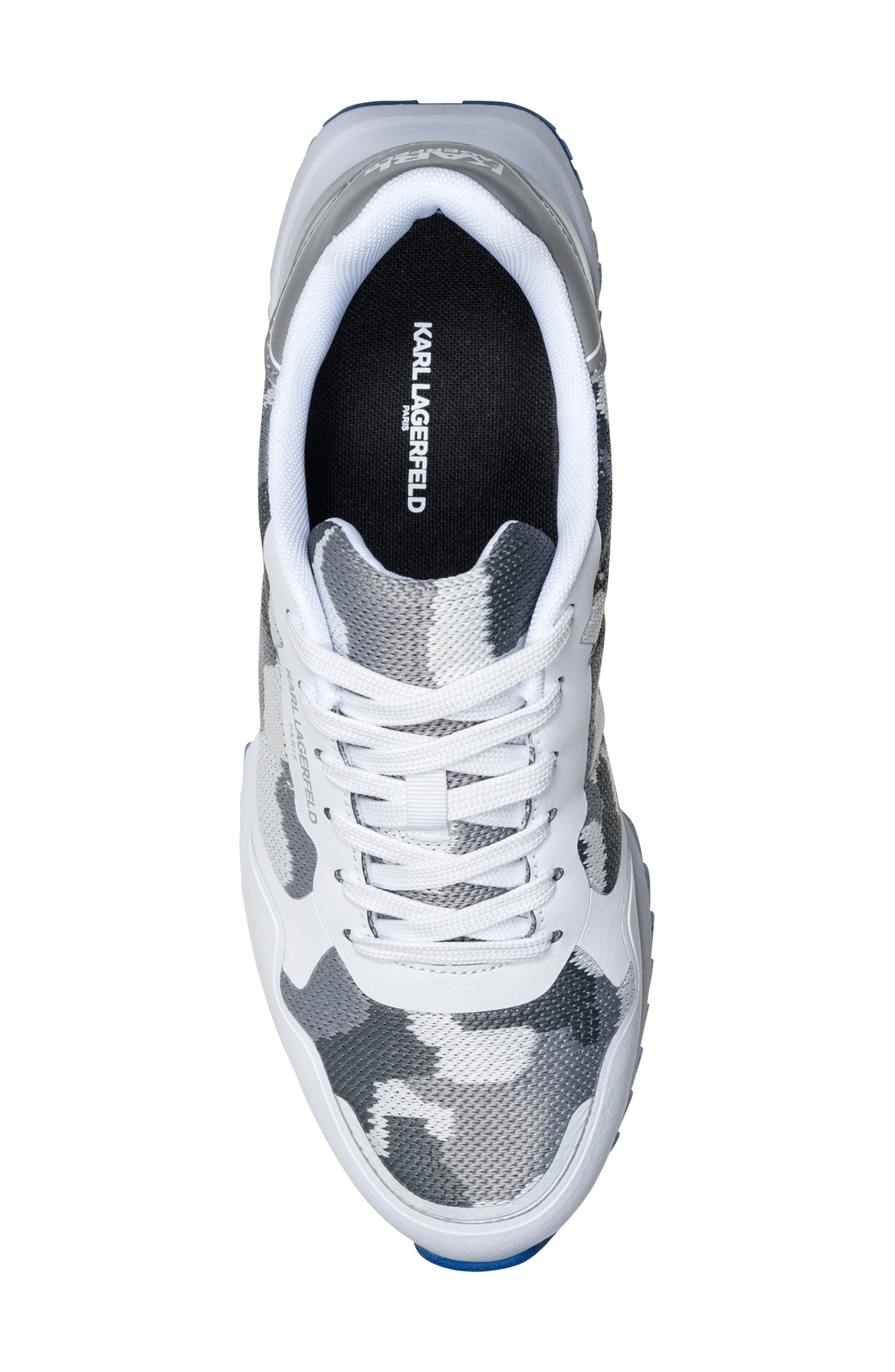 KARL LAGERFELD PARIS Calixte Mixed Media Sneaker, Alternate, color, White