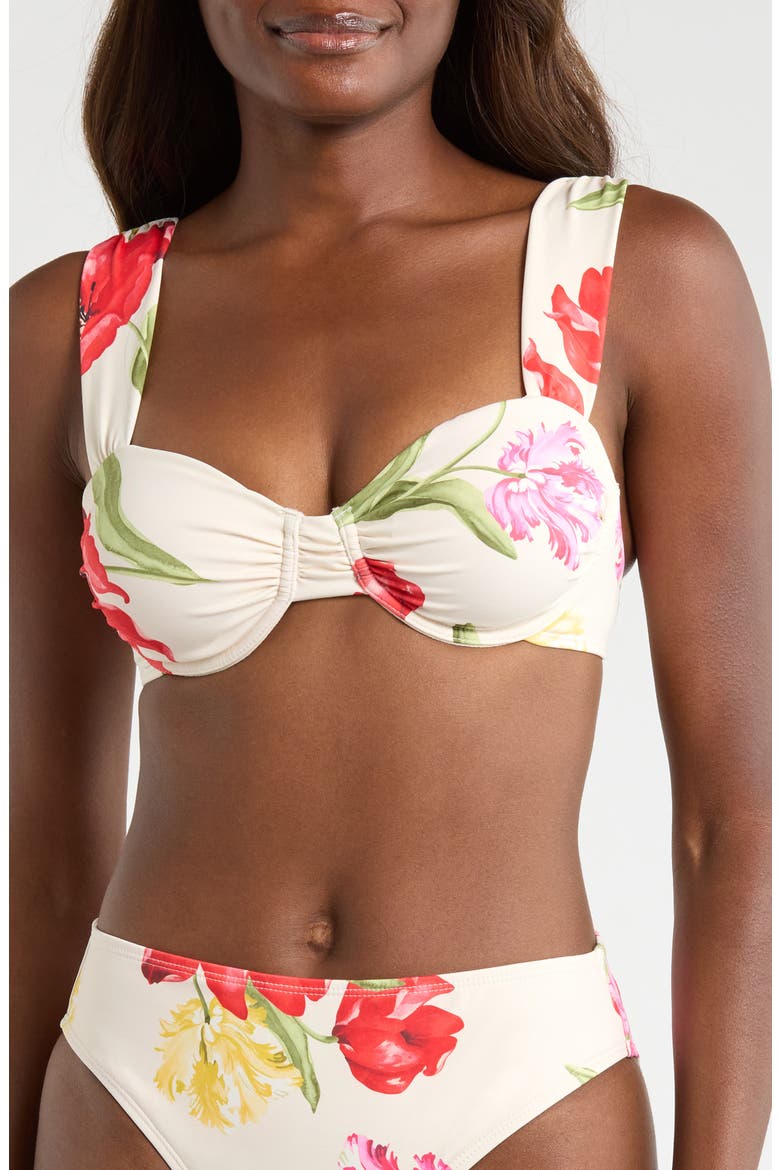 Underwire Bikini Top, Main, color, IVORY/ MULTI