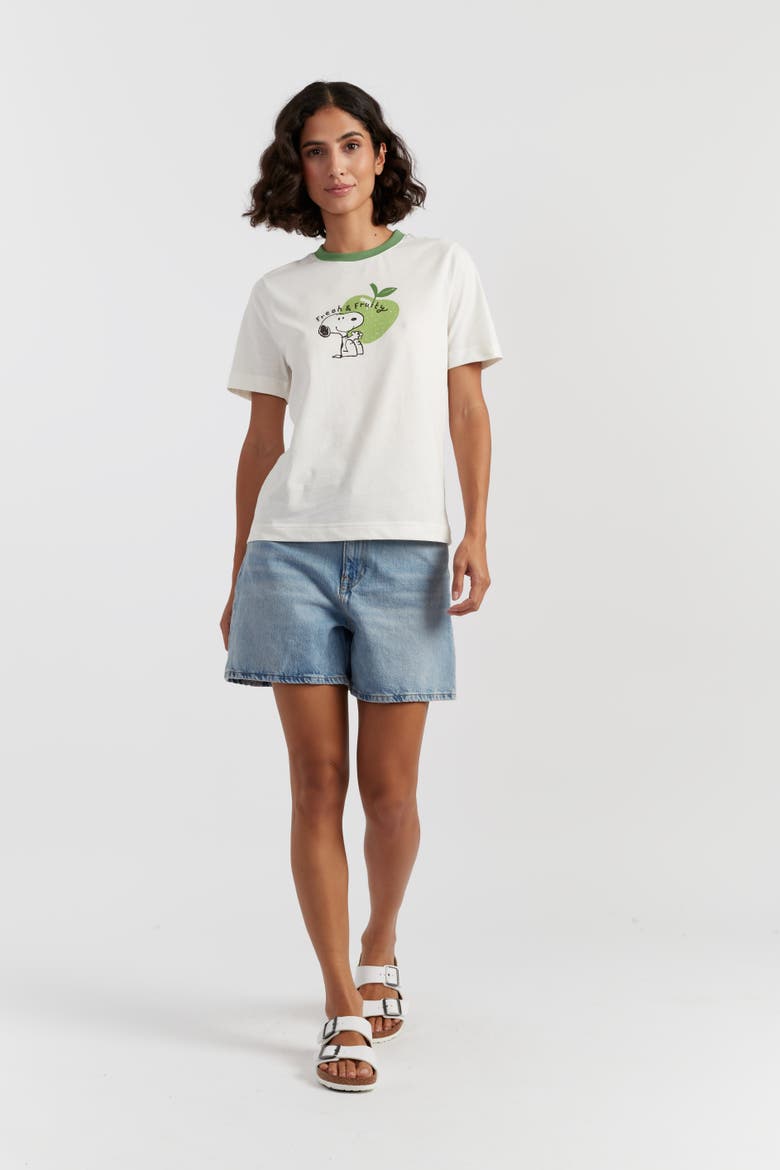Snoopy Apple T-Shirt, Alternate, color, Cream
