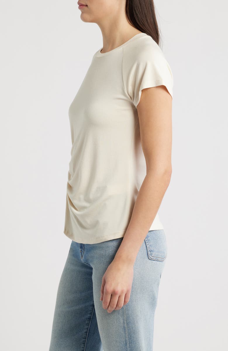 CITY BLUES Draped Crewneck T-Shirt, Alternate, color, Beige