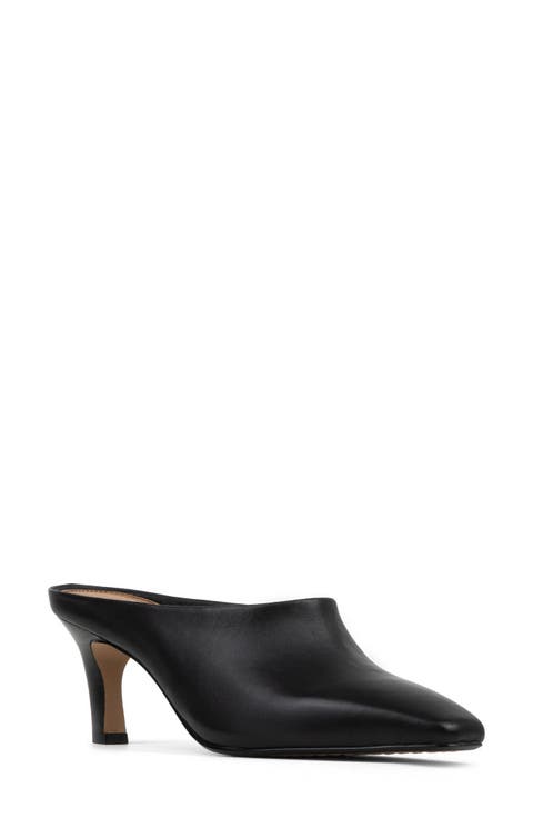 Braelynn Leather Heeled Mule