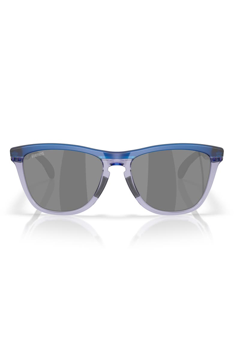 Oakley x Fortnite<sup>™</sup> Brite Bomber Frogskins<sup>™</sup> Range 55mm Prizm<sup>™</sup> Polarized Keyhole Sunglasses, Main, color, Black Blue