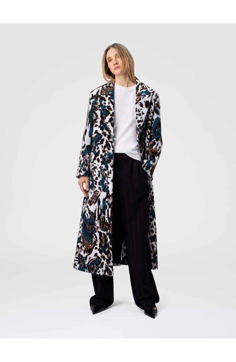 Missoni Long Single-breasted Coat With Animalier Pattern, Alternate, color, Multicoloured
