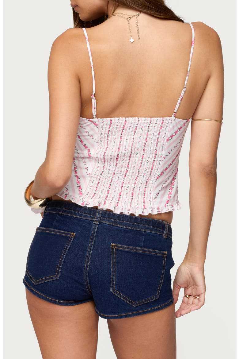 Alaine Floral Stripe Cotton Blend Camisole, Alternate, color, PINK MULTI