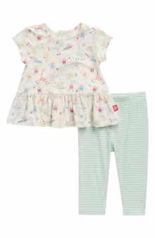 Kids' Furry Field Day 2-Piece Peplum Top & Leggings Set