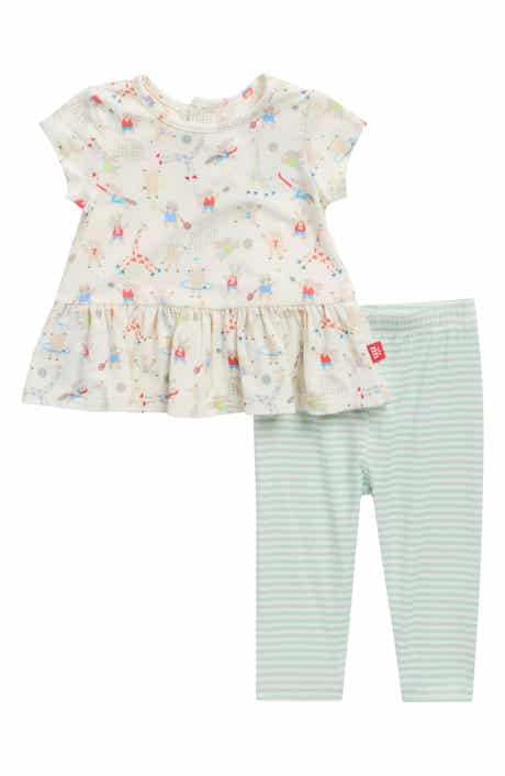 Kids' Furry Field Day 2-Piece Peplum Top & Leggings Set
