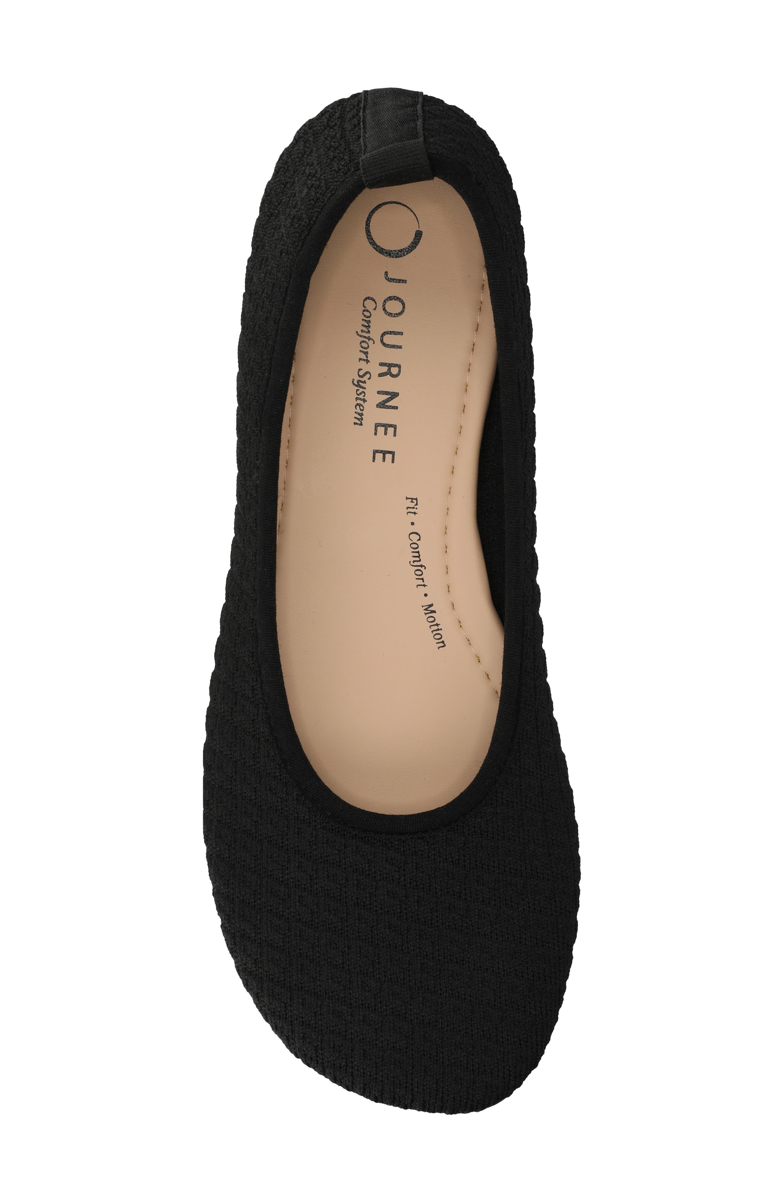 Journee Collection Aria Knit Flat, Alternate, color, Black
