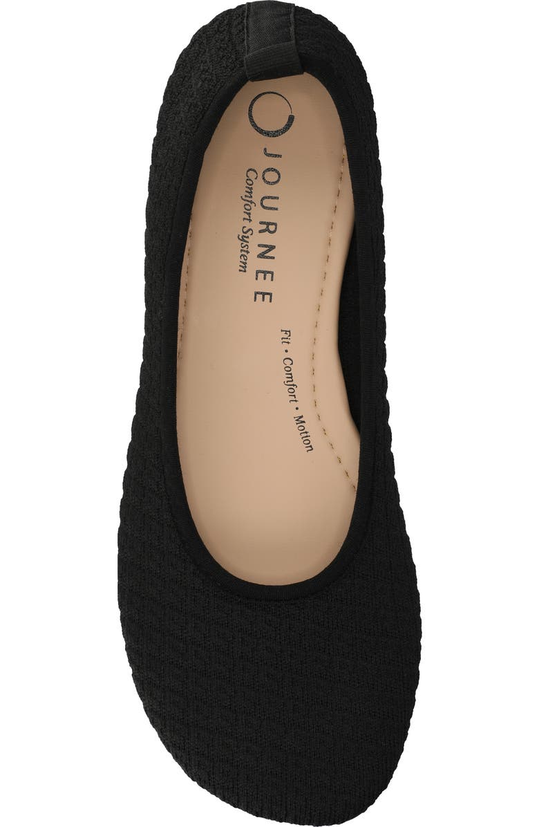Journee Collection Aria Knit Flat, Alternate, color, Black
