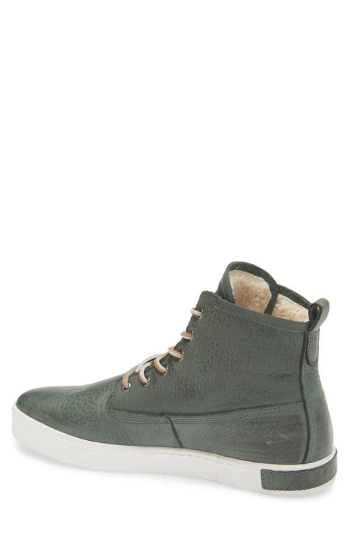 Blackstone Padded Genuine Shearling Lined High Top Sneaker In Green