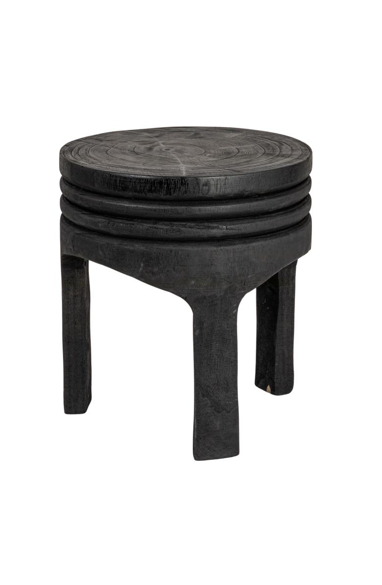 Storied Home Carved Stool, Main, color, Black