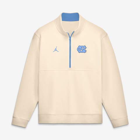 Men's Jordan Brand Cream North Carolina Tar Heels Primetime Club Fleece Half-Zip Pullover