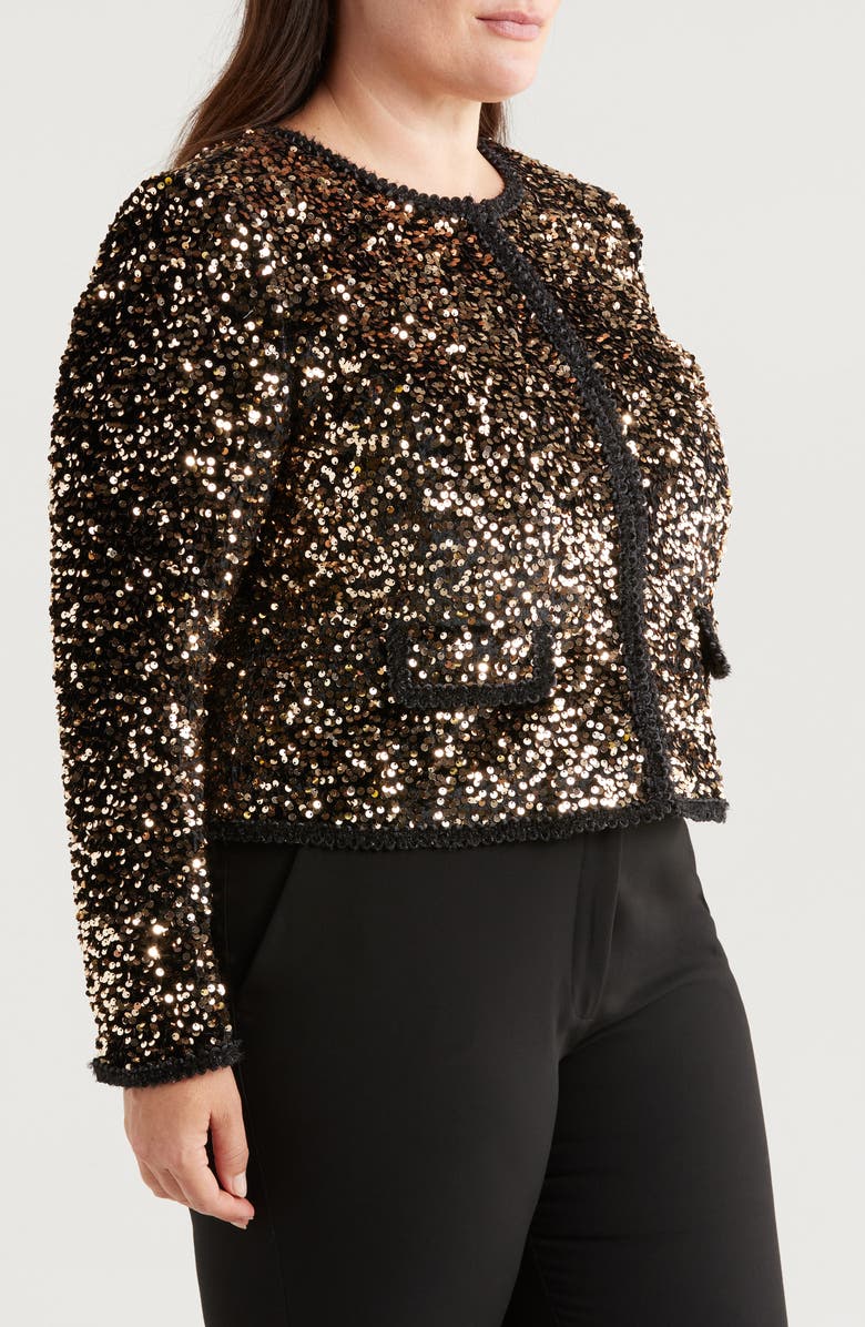 Tahari ASL Sequin Jacket, Alternate, color,