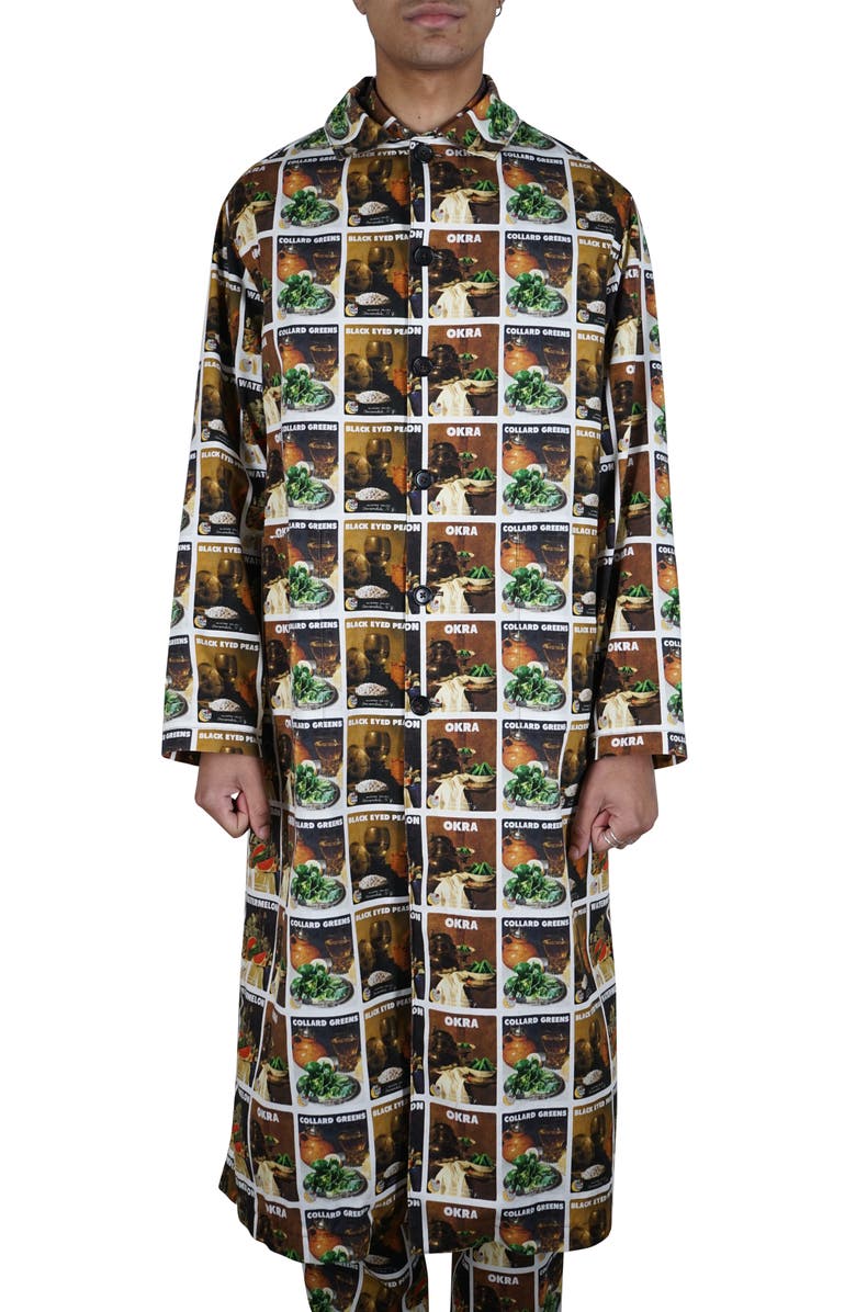 Sky High Farm Workwear x Denim Tears Gender Inclusive Tears Print Single Breasted Nylon Coat, Main, color, 