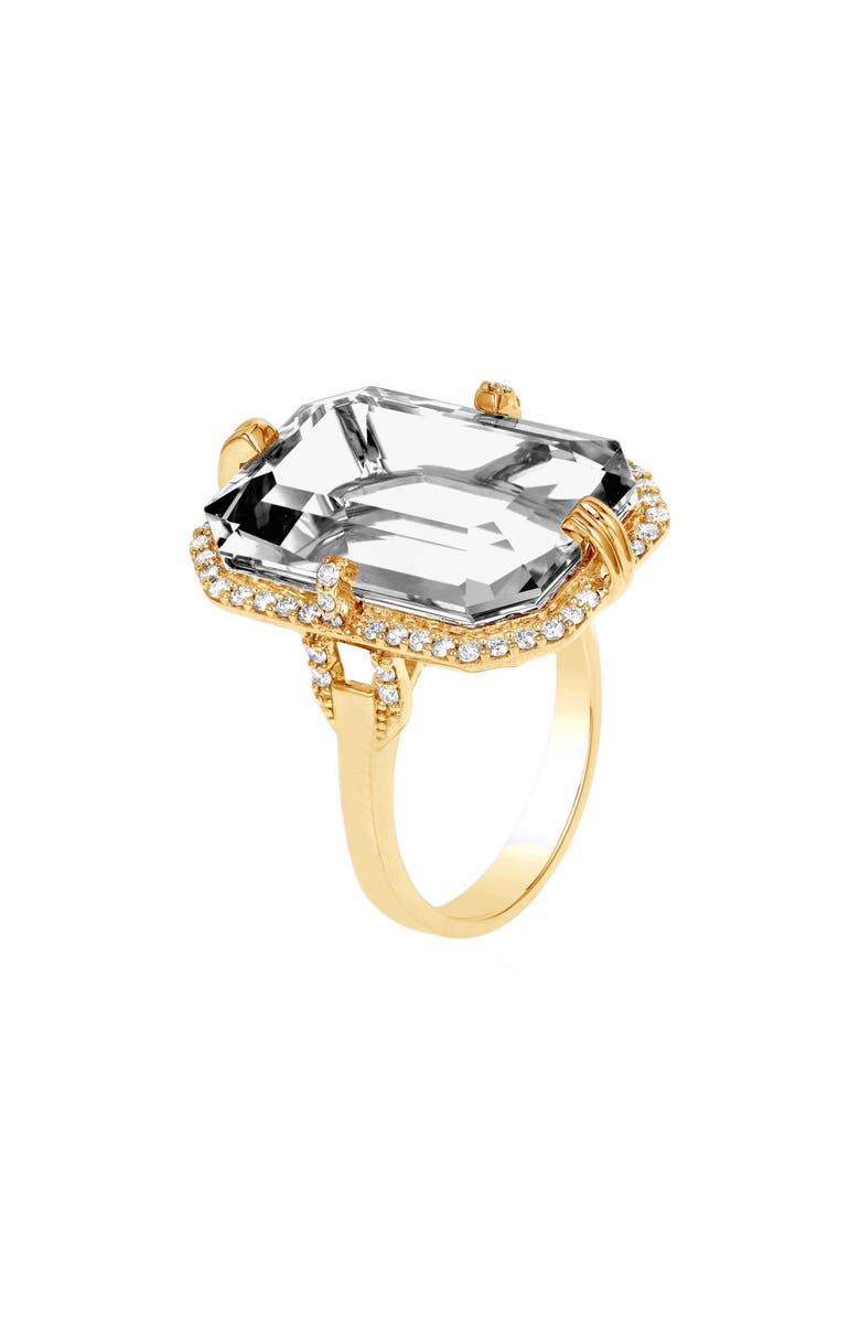 GOSHWARA Gossip Emerald Cut Ring, Main, color, Clear
