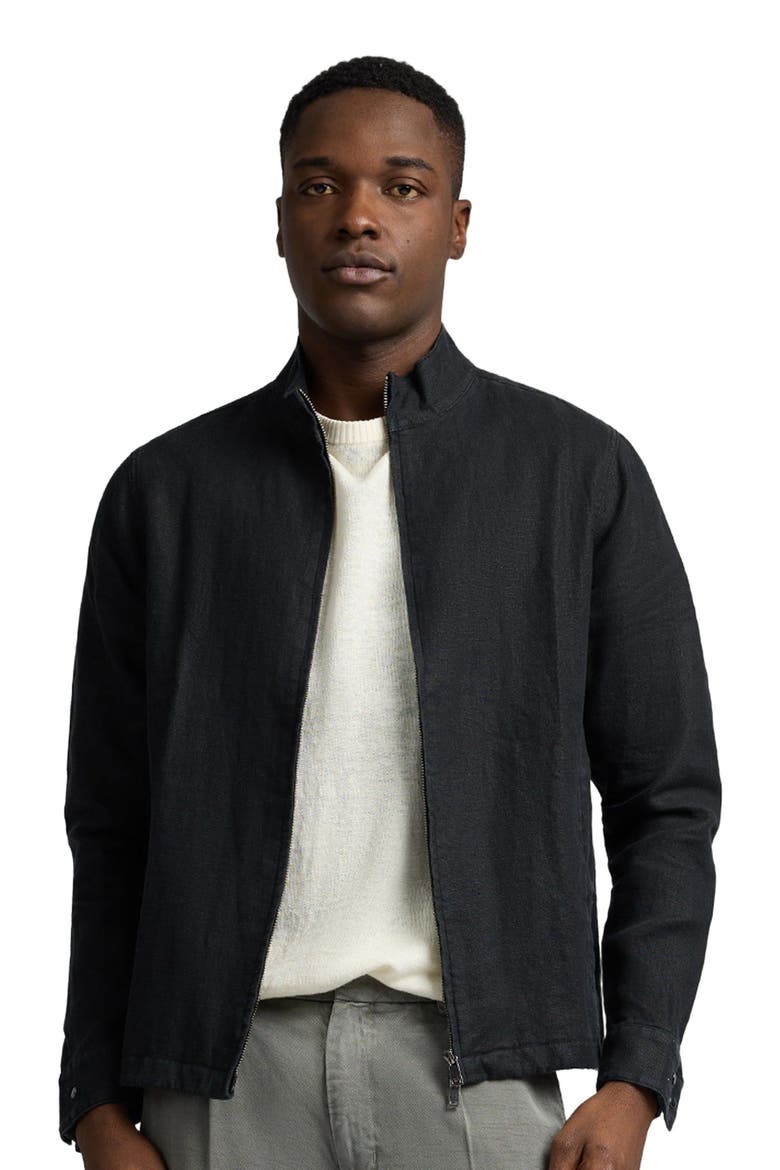 Linen Bomber Jacket, Alternate, color, Washed Black