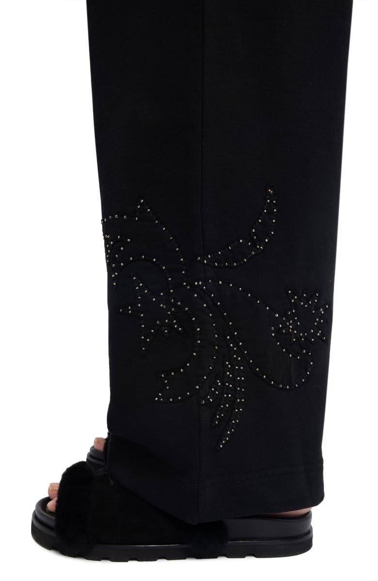 Zadig & Voltaire Clem Mo Patch Stud Cotton Wide Leg Sweatpants, Alternate, color, 