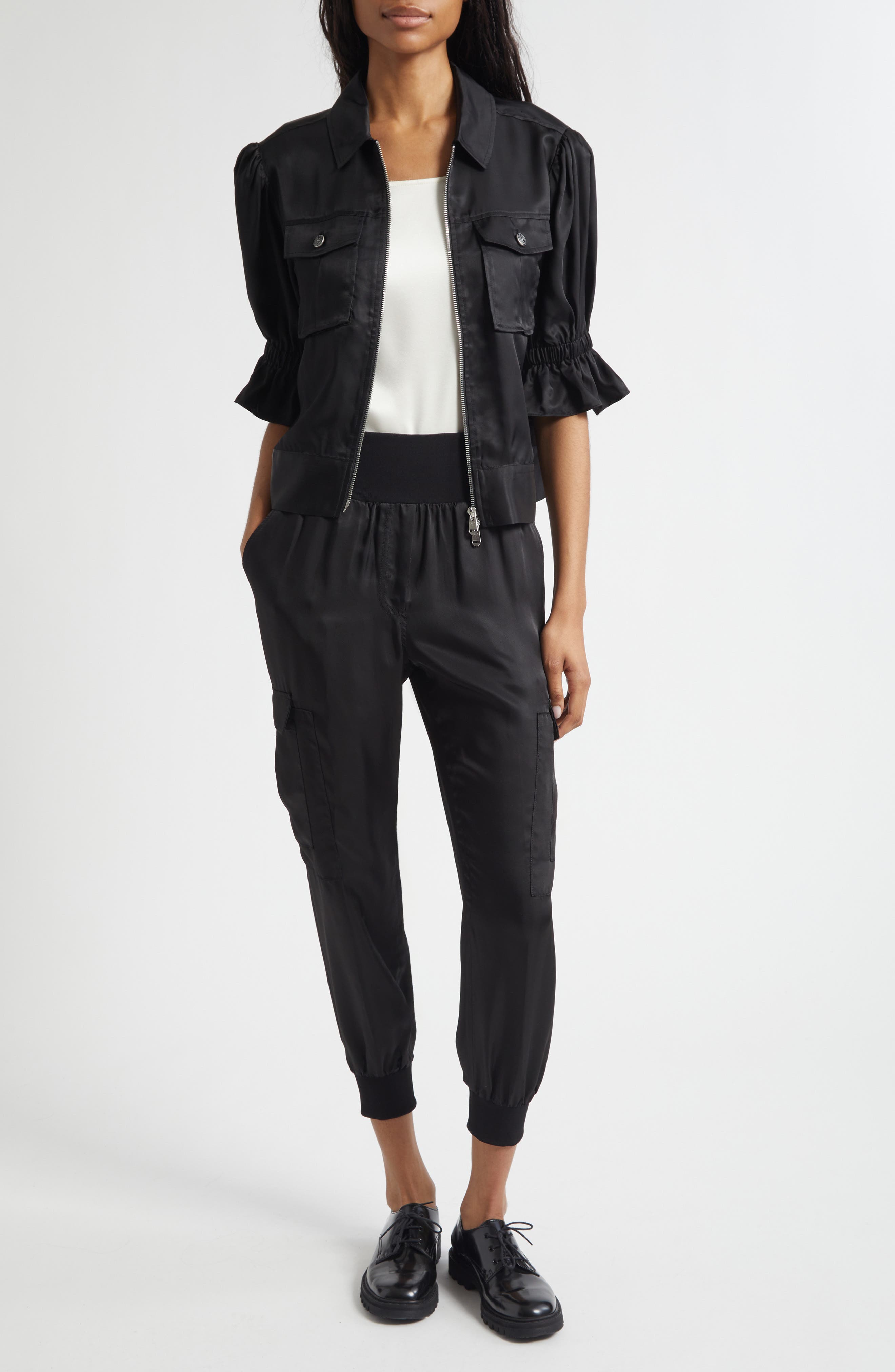 Женские Cinq à Sept Holly Ruffle Sleeve Jacket — фото 7