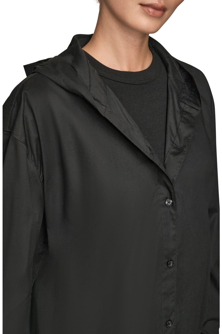Hooded Long Sleeve Button-Up Shirt, Alternate, color, BLACK