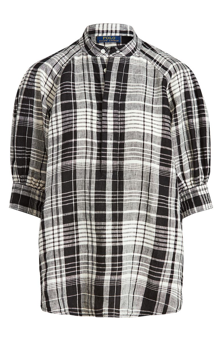 Polo Ralph Lauren Plaid Linen Popover Shirt, Alternate, color, 