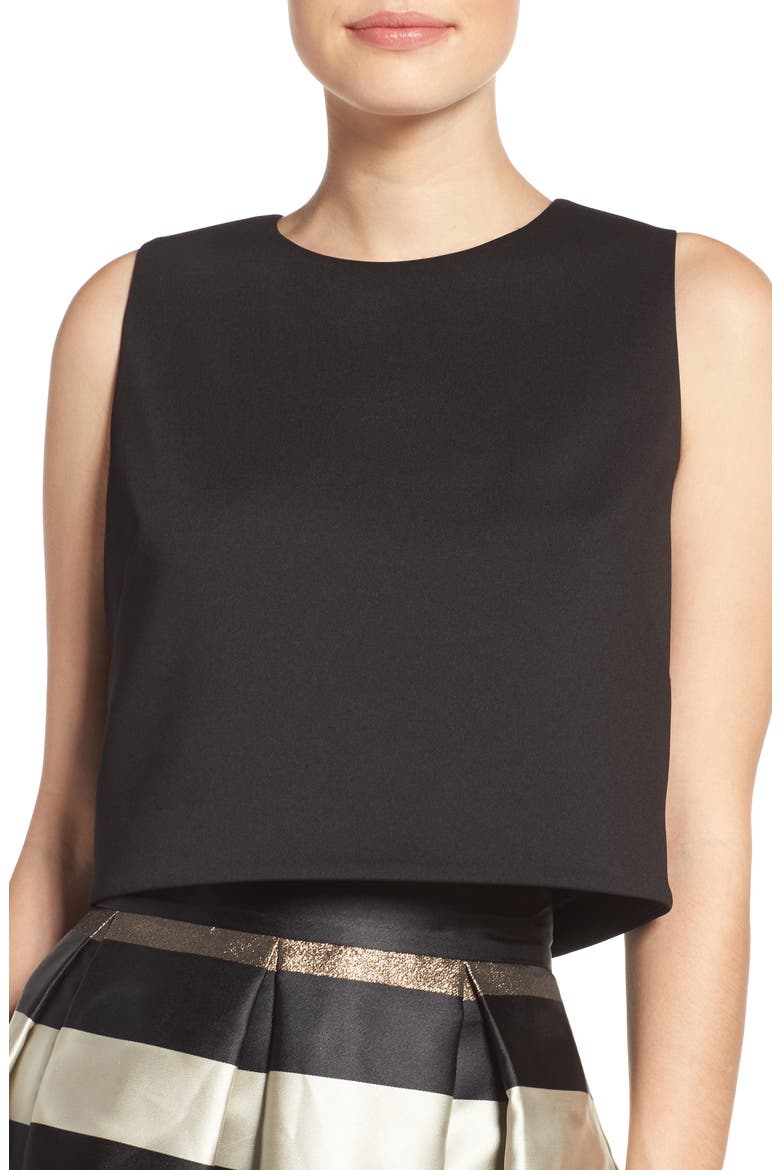 Scuba Crop Top, Main, color, BLACK