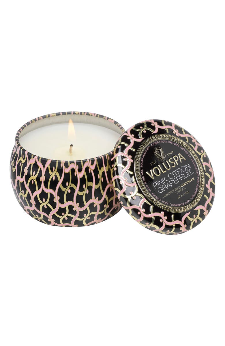 Voluspa Pink Citron Grapefruit Mini Tin Candle, Alternate, color, Pink Citron