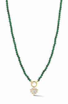 Ember Fine Jewelry 14K Yellow Gold Mother-of-Pearl Heart Charm Beaded Necklace