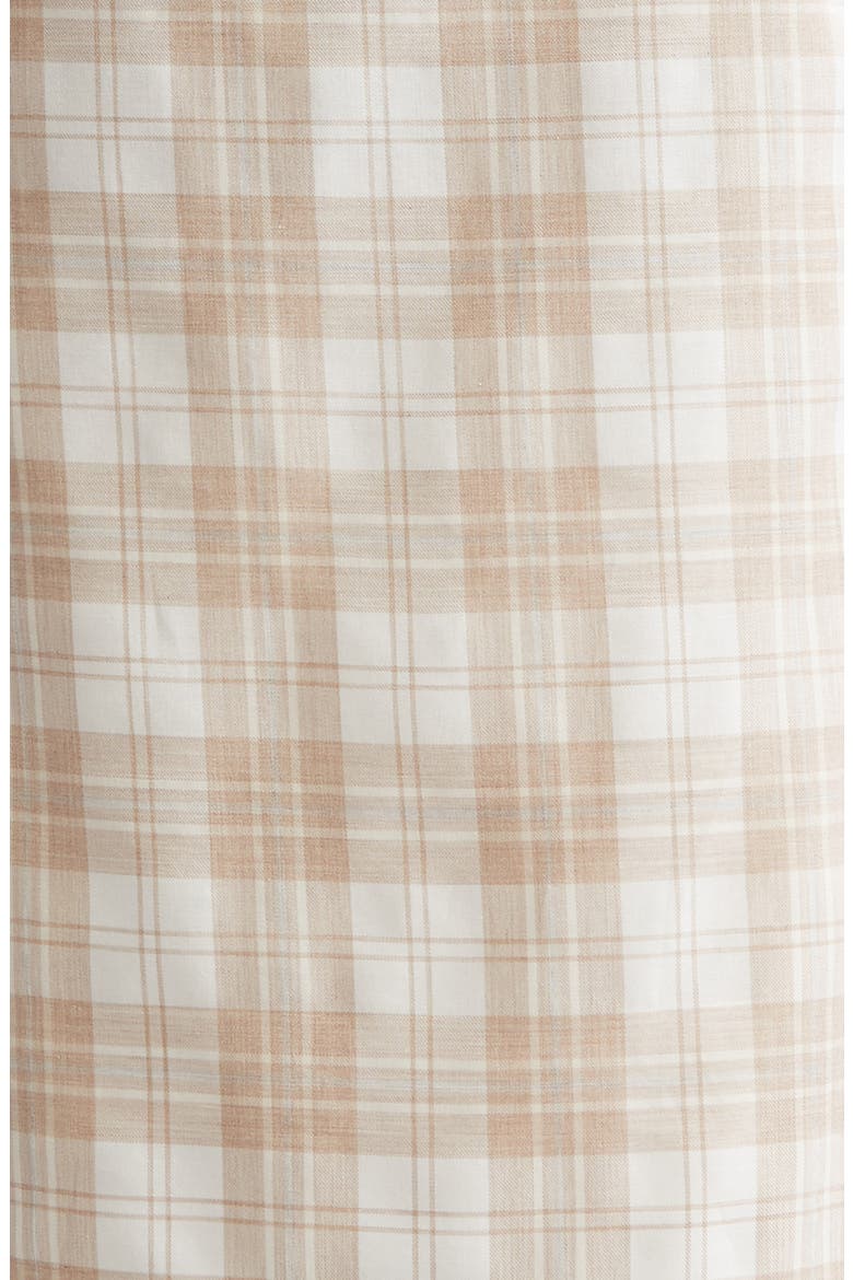Plaid Cotton Button-Up Shirt, Alternate, color, BEIGE AND LIGHT GRAY