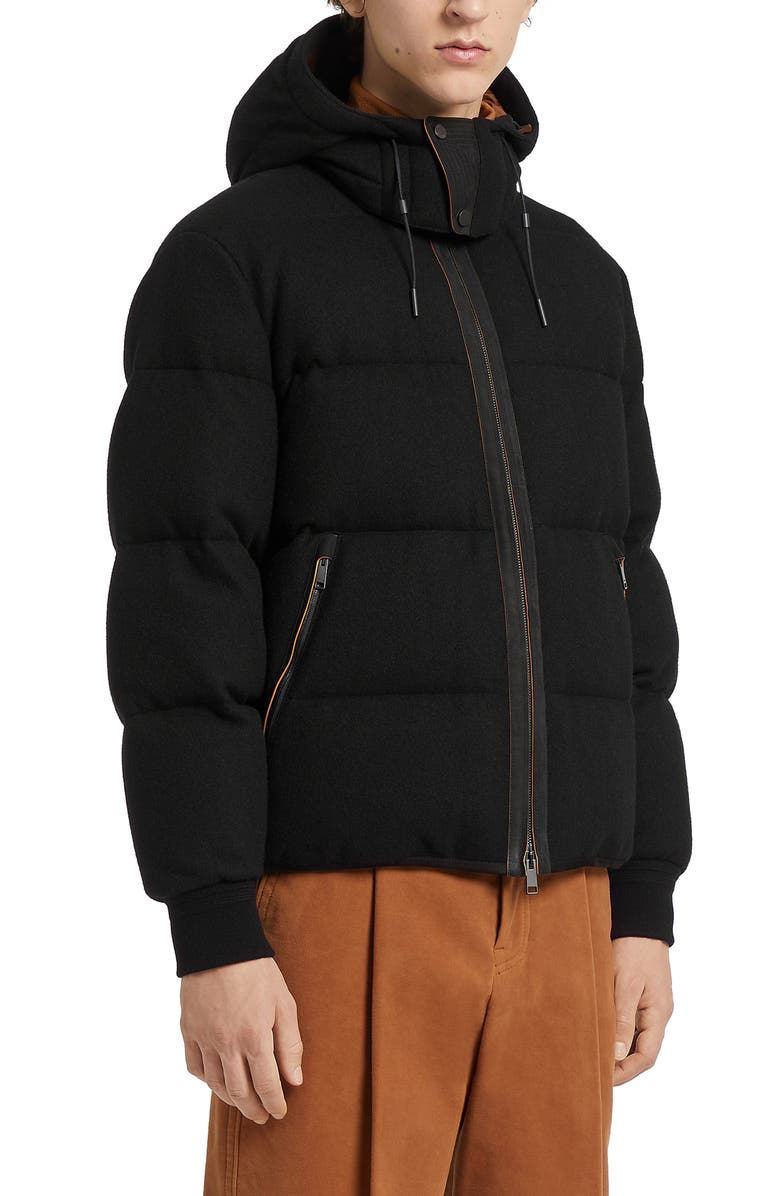 ZEGNA Oasi Channel Quilted Cashmere Down Jacket, Main, color, Brown
