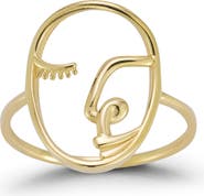 Ember Fine Jewelry 14K Gold Artsy Face Ring