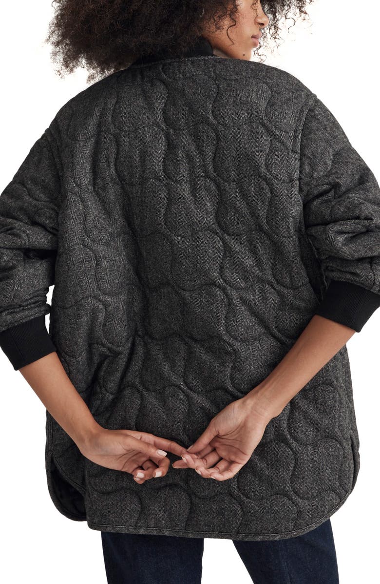 Madewell Quilted Oversize Wool Blend Bomber Jacket, Alternate, color,