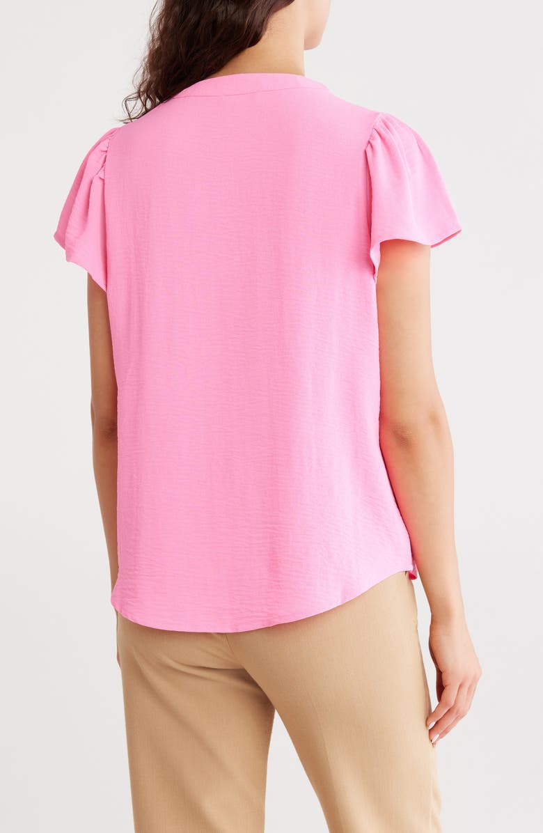 DKNY V-Neck Button-Up Top, Alternate, color, Highlightr