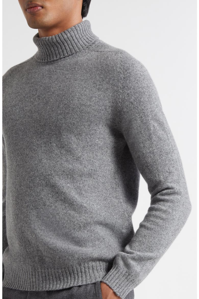 Heathered Grey Wool & Cashmere Turtleneck, Alternate, color, GREY