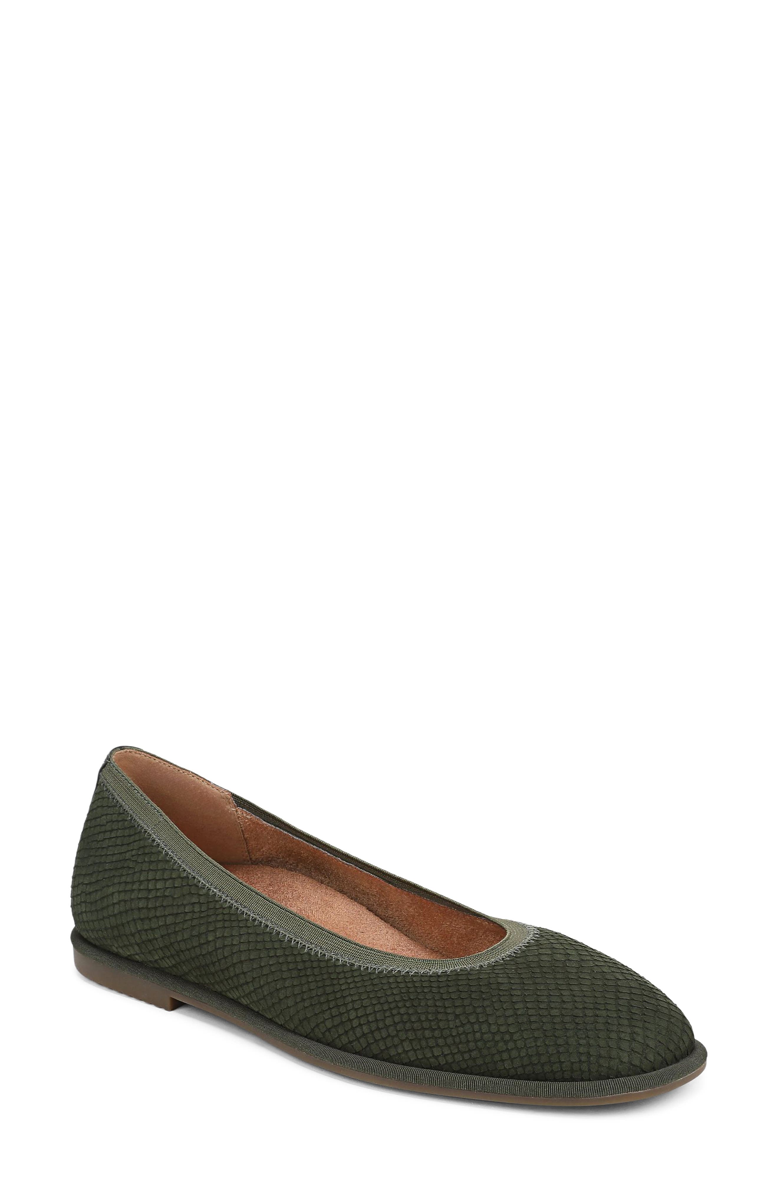 Vionic Caroll 2.0 Flat, Main, color, Olive Moss Leather