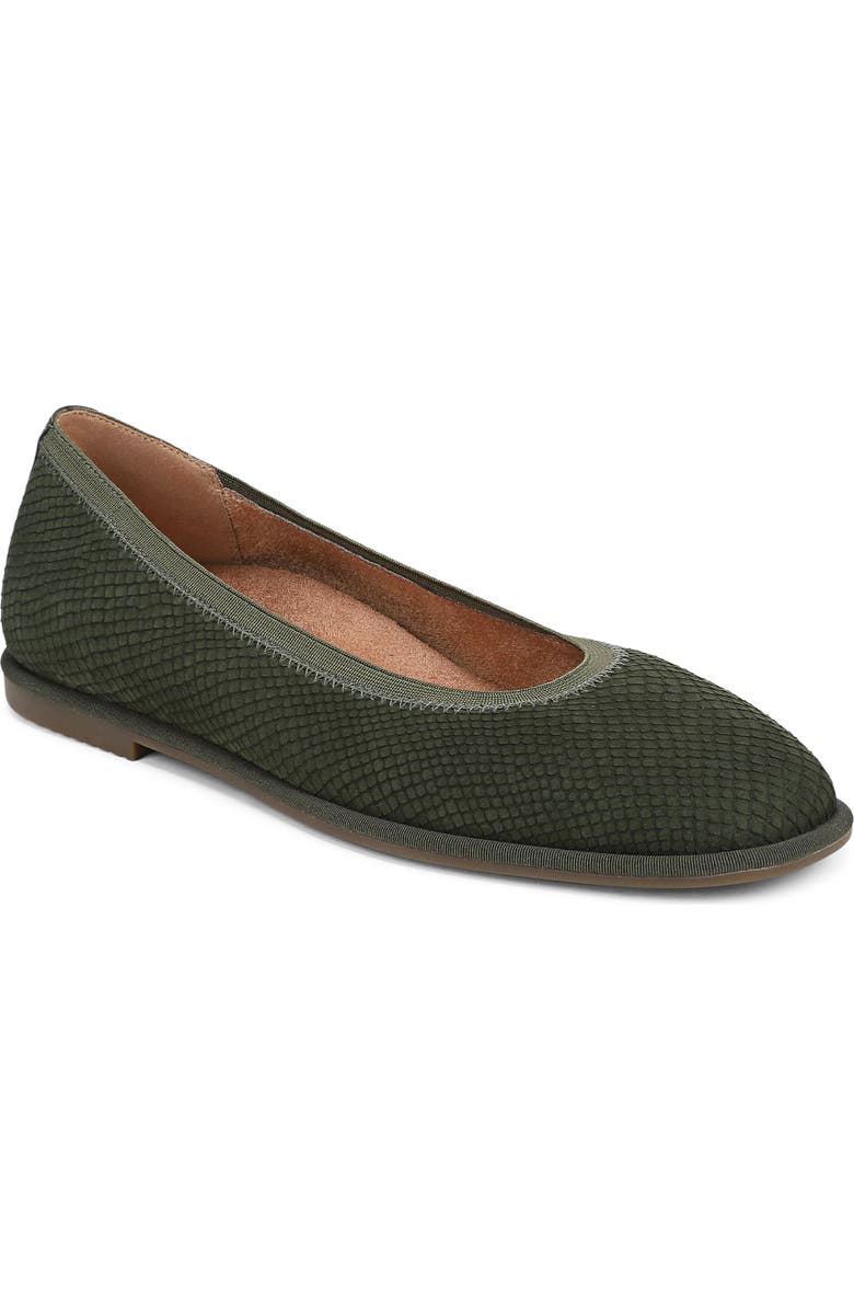 Vionic Caroll 2.0 Flat, Main, color, Olive Moss Leather