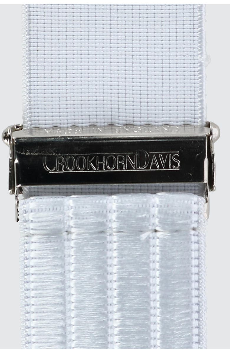 CrookhornDavis Men's Grand Central Satin Stripe Formal Elastic Braces, Alternate, color, White