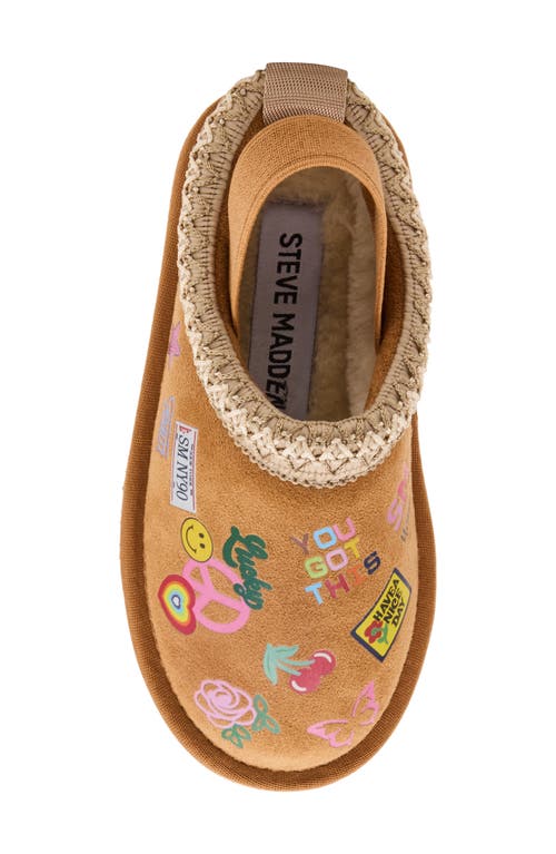 Steve Madden Kids' Jordye Faux Shearling Lined Slingback Clog In Brown