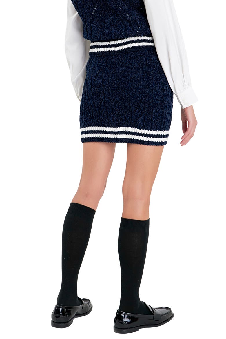 Chenille Miniskirt, Alternate, color, NAVY/ WHITE