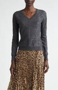 Etro Paisley Jacquard Wool Blend V-Neck Sweater