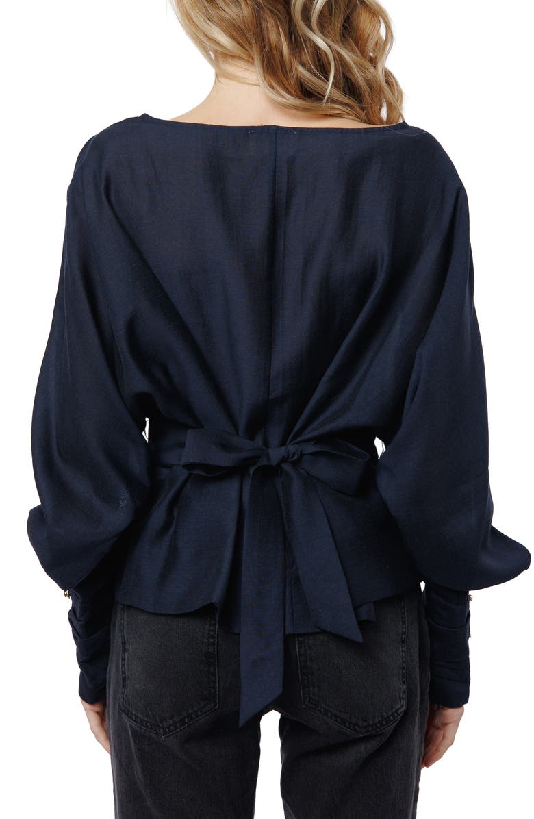 CIEBON Pera Pleated Top, Alternate, color, Navy