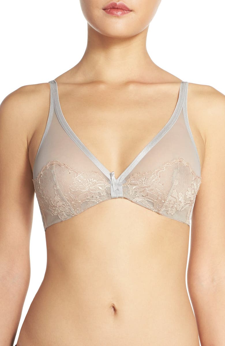 Natori Chantilly Lace Underwire Triangle Plunge Bra, Main, color, 