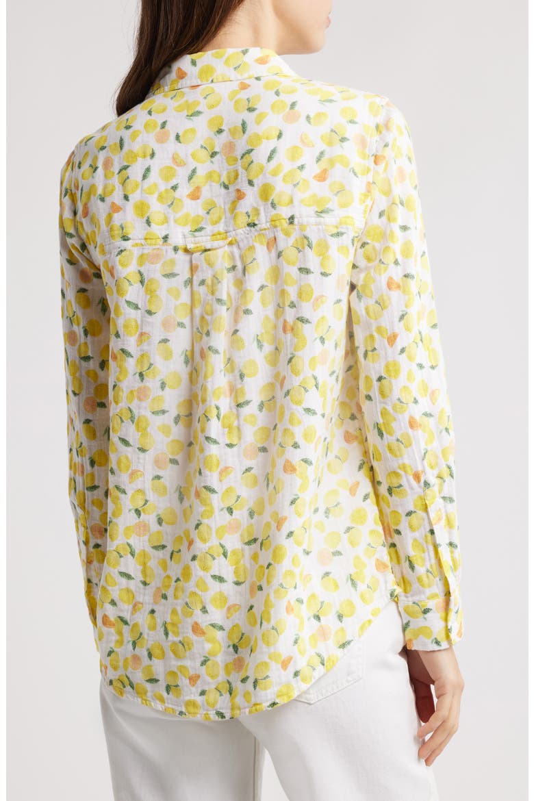 Alessia Print Shirt, Alternate, color, AMALFI LEMONS