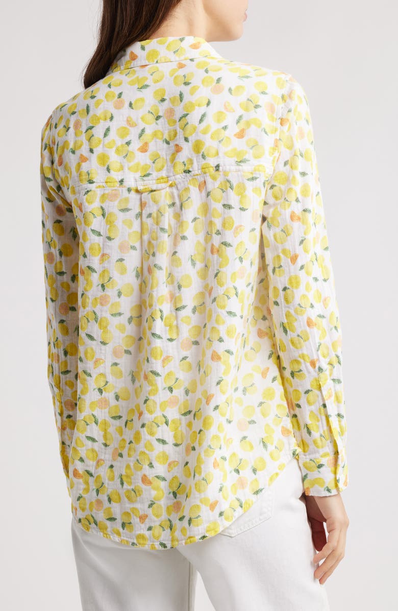 beachlunchlounge Alessia Print Shirt, Alternate, color, Amalfi Lemons