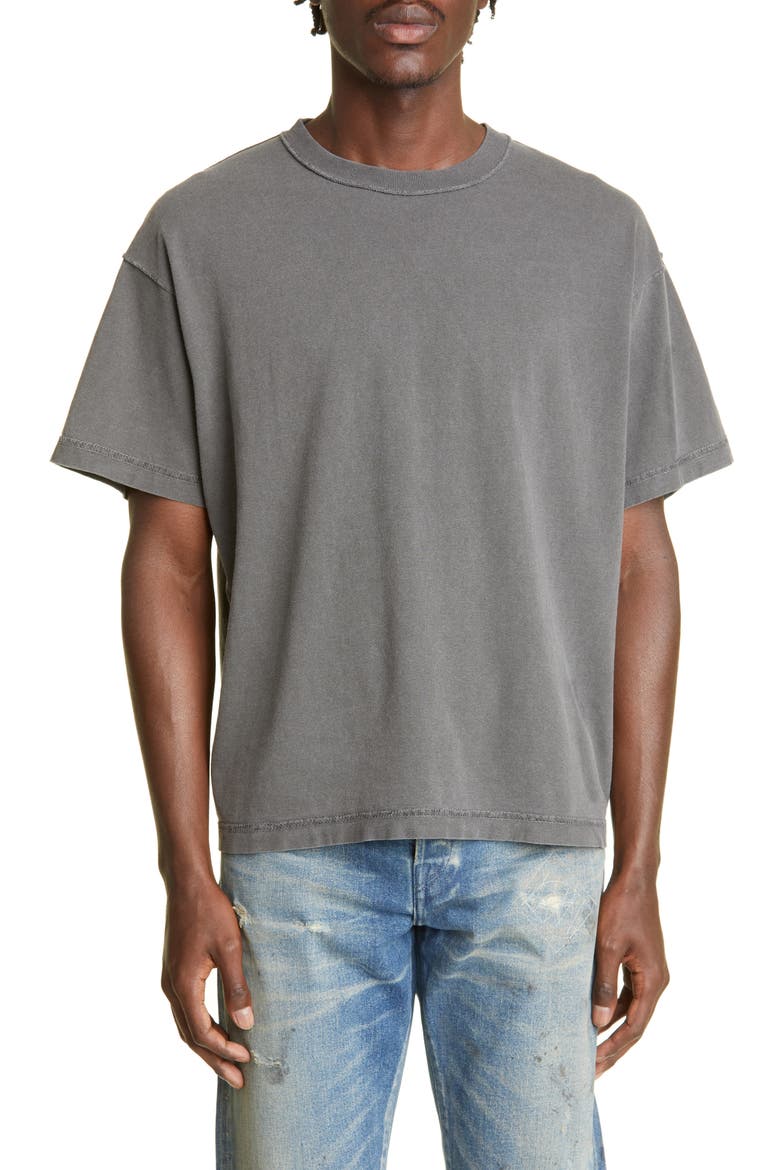 Men's Oversize Reverse Crop T-Shirt, Main, color, WASHED BLACK