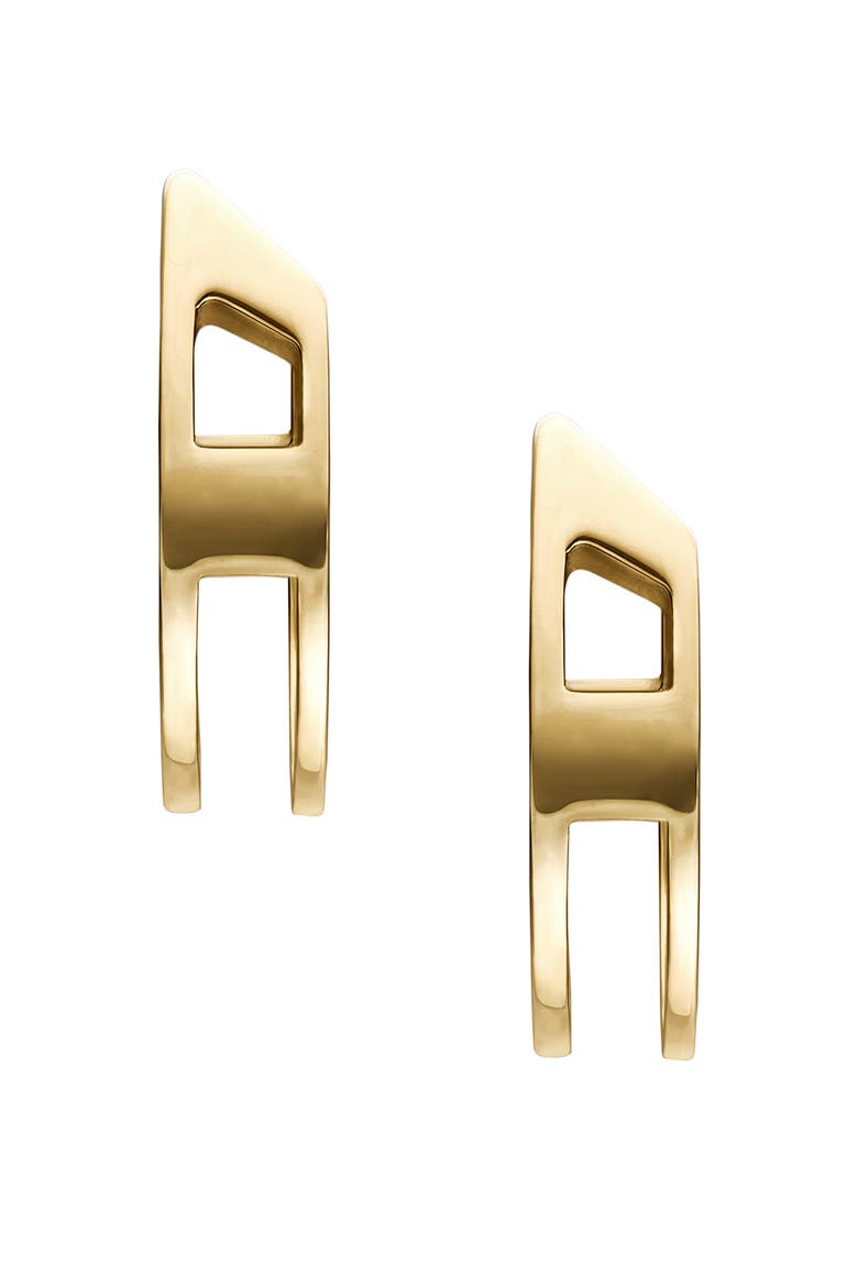D Logo Hoop Earrings, Alternate, color, GOLD