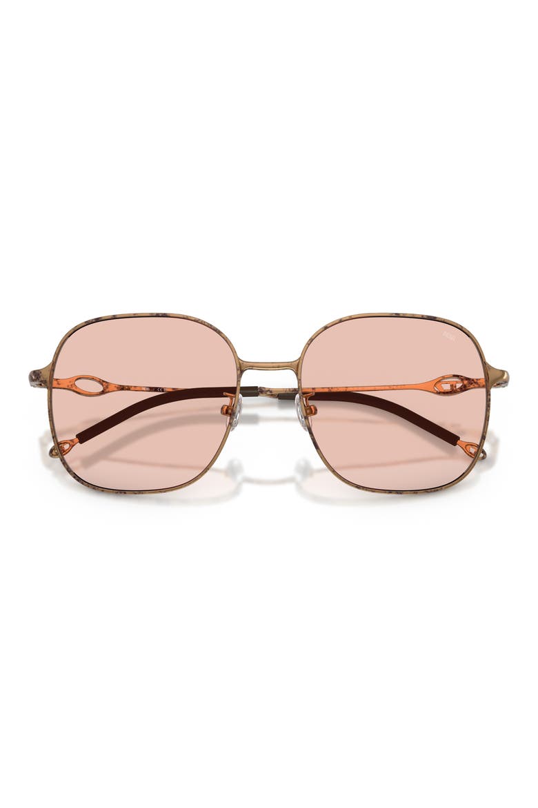 55mm Square Sunglasses, Alternate, color, PAPER TRANSPARENT BRONZE/ ROSE