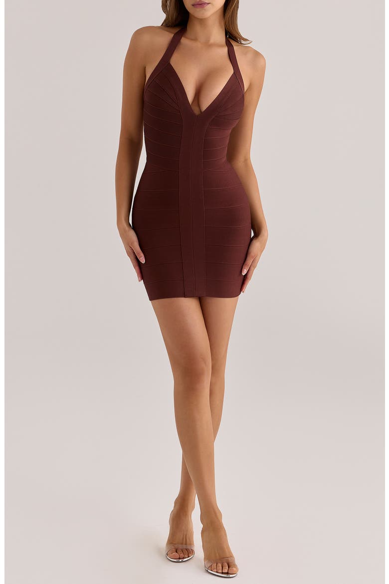 The Contour Bandage Minidress, Main, color, CHOCOLATE BROWN
